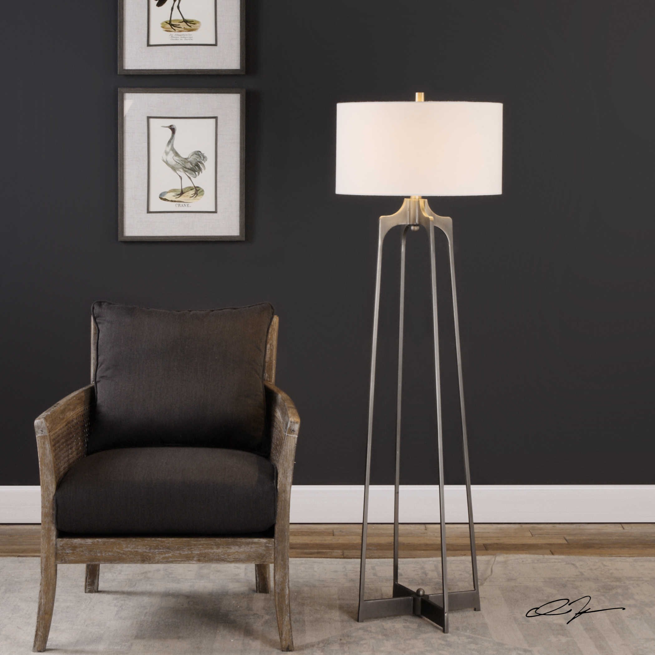 Uttermost Floor Lamps 28131 Adrian Modern Floor Lamp Wayside